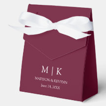 Modern minimalistisk Monogram Bröllop Burgundy