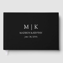 Modern minimalistisk Monogram Bröllop Gästböcker