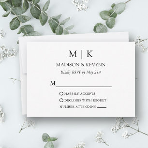 Modern minimalistisk Monogram Bröllop OSA Kort