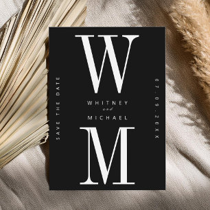 Modern minimalistisk Monogram Bröllop Spara Datumet