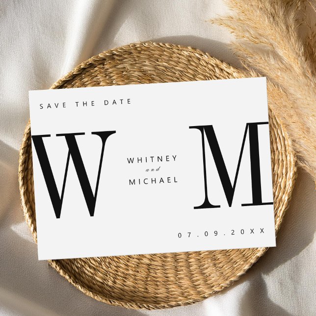 Modern minimalistisk Monogram Bröllop Spara Datumet (Skapare uppladdad)