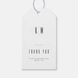 Modern Minimalistisk Monogram Bröllop Tacksamhets Presentetikett