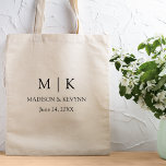 Modern minimalistisk Monogram Bröllop Tygkasse<br><div class="desc">Modern Minimalistisk men ändå Elegant par Monogram Initialer,  Namn och Date Bröllop Tote Bag - Black & White. Underbar till använda som favoritväskor,  muta,  groomsman och bröllopsfest.</div>