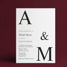 Modern minimalistisk monogram bröllopsdusch
