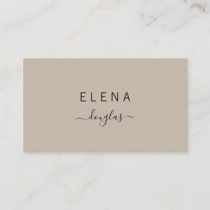 Modern minimalistisk monogram BrownNeutral-yrkesve Visitkort