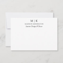 Modern Minimalistisk Monogram eller Lägg till Logo Anteckningskort
