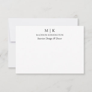Modern Minimalistisk Monogram eller Lägg till Logo Anteckningskort