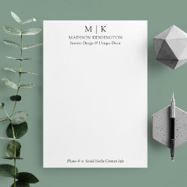 Modern Minimalistisk Monogram eller Lägg till Logo Brevhuvud