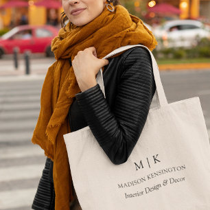 Modern Minimalistisk Monogram eller Lägg till Logo Jumbo Tygkasse