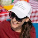 Modern minimalistisk monogram eller lägg till Logo Keps<br><div class="desc">Modern minimalistisk hatt. Svartvit eller välj anpassningsbarna färg. Perfekt för småföretag,  företagsmärken,  egenföretagare,  cateringföretag,  bagerier,  kaffekaféer,  restauranger med mera. Enkel att anpassa med ditt monogram initialer,  ditt företag namn och din information,  jobbtitel,  din slogan eller till och med din logotyp eller ditt eget varumärke.</div>