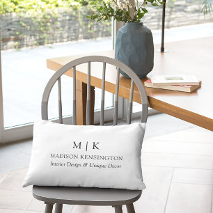 Modern Minimalistisk Monogram eller Lägg till Logo Lumbarkudde