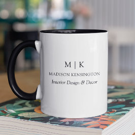 Modern Minimalistisk Monogram eller Lägg till Logo Mugg