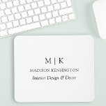Modern Minimalistisk Monogram eller Lägg till Logo Musmatta<br><div class="desc">Modern minimalistisk musknapp. Svartvit eller välj anpassningsbarna färg. Perfekt för småföretag,  företagsmärken,  hemmakontor som är egenföretagare,  säljare av onlineer med mera. Enkel att anpassa med ditt monogram initialer,  ditt företag namn och din information,  jobbtitel,  din slogan eller till och med din logotyp eller ditt eget varumärke.</div>