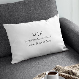 Modern Minimalistisk Monogram eller Lägg till Logo Prydnadskudde
