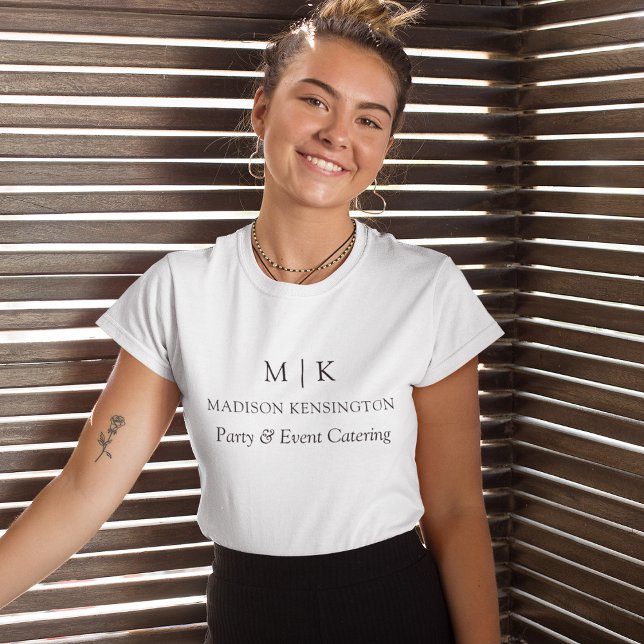 Modern Minimalistisk Monogram eller Lägg till Logo T Shirt (Choose from a variety of shirt colors and styles)