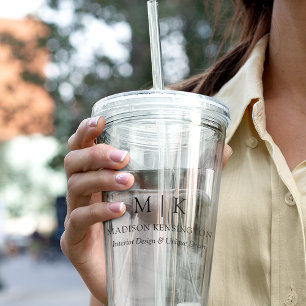 Modern Minimalistisk Monogram eller Lägg till Logo Take Away Mugg