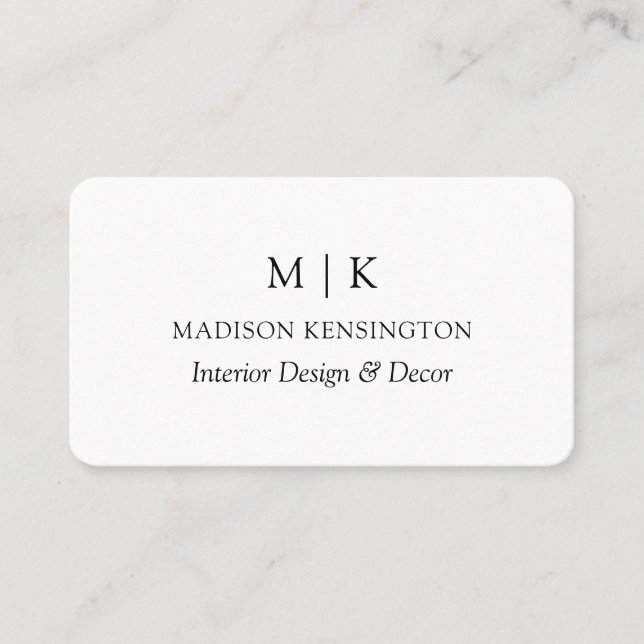 Modern minimalistisk monogram eller lägg till Logo Visitkort (Framsida)