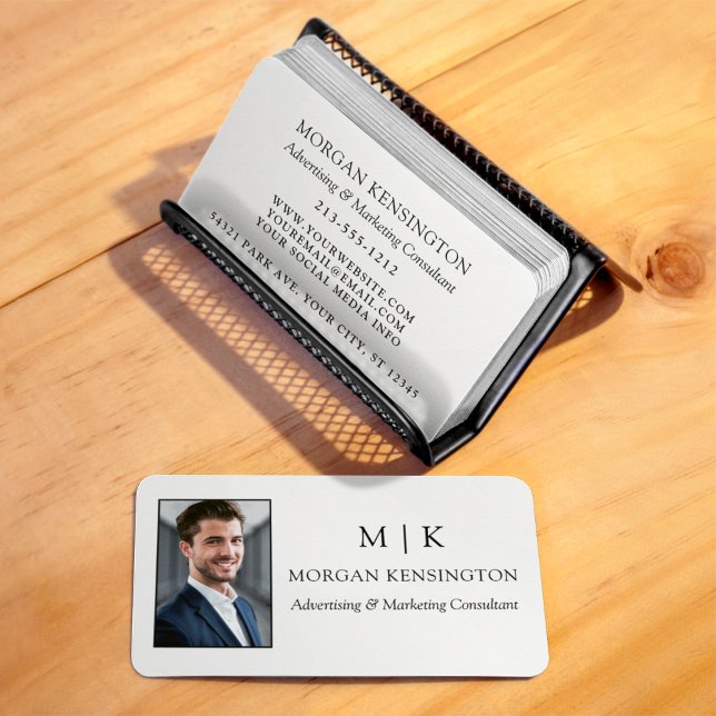 Modern minimalistisk monogram eller lägg till Logo Visitkort (Edit to Customize text, colors and more)