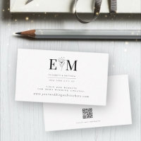 Modern Minimalistisk monogram Foliage Bröllop webb