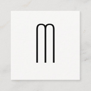 Modern minimalistisk monogram fyrkantigt visitkort