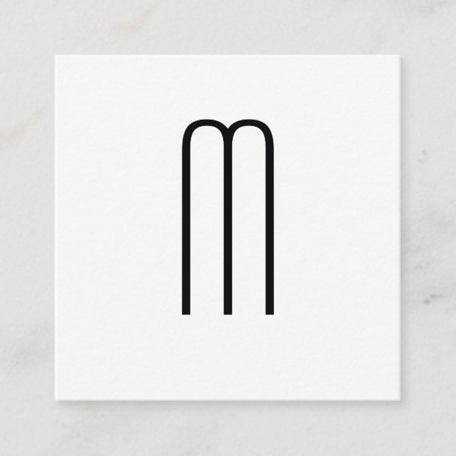 Modern minimalistisk monogram fyrkantigt visitkort (Framsida)