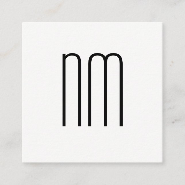 Modern minimalistisk monogram fyrkantigt visitkort (Framsida)