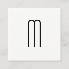Modern minimalistisk monogram fyrkantigt visitkort