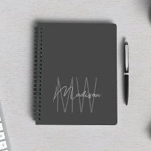 Modern minimalistisk monogram grå