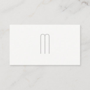 Modern minimalistisk monogram-Grått på vitt Visitkort