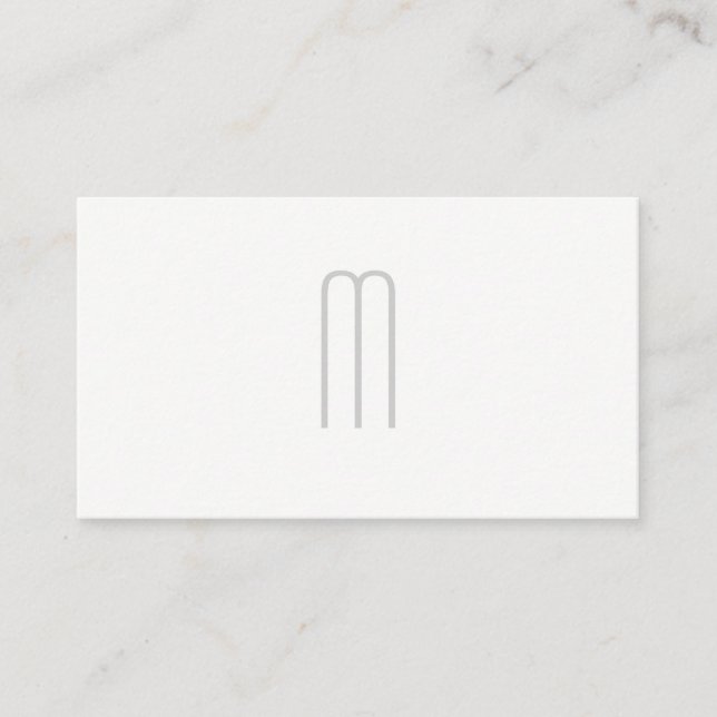 Modern minimalistisk monogram-Grått på vitt Visitkort (Framsida)