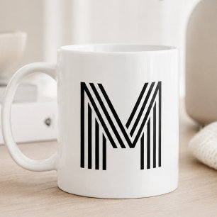 Modern minimalistisk monogram initial bokstav svar kaffemugg