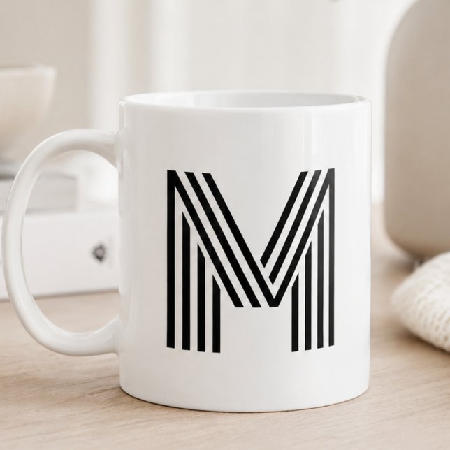 Modern minimalistisk monogram initial bokstav svar kaffemugg (Skapare uppladdad)