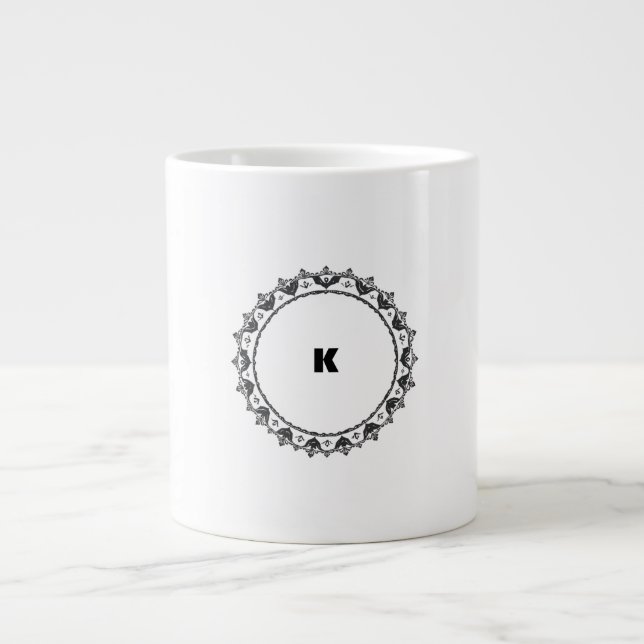Modern minimalistisk monogram jumbo mugg (Framsidan)