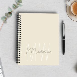 Modern Minimalistisk Monogram Kräm Anteckningsbok