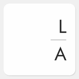 Modern minimalistisk monogram-kuvertförsegling fyrkantigt klistermärke