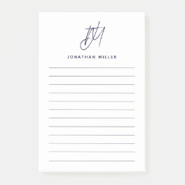 Modern minimalistisk monogram lind post-it block