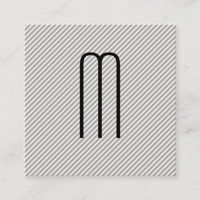 Modern minimalistisk Monogram med Rand Fyrkantigt Visitkort (Framsida)