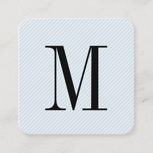 Modern minimalistisk Monogram med Rand Fyrkantigt Visitkort (Framsida)