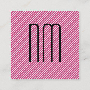 Modern minimalistisk Monogram med Rand Fyrkantigt Visitkort
