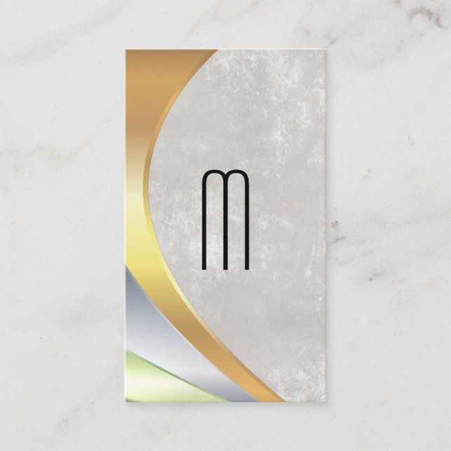Modern minimalistisk monogram | METALL LAGRAR Visitkort (Framsida)