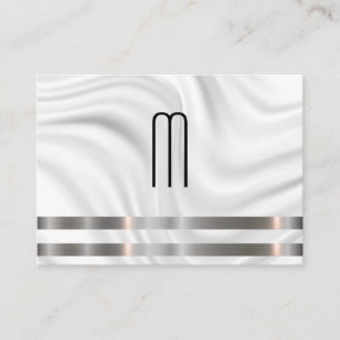 Modern Minimalistisk monogram metallisk trim   Dra Visitkort