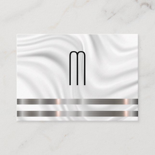 Modern Minimalistisk monogram metallisk trim | Dra Visitkort (Framsida)