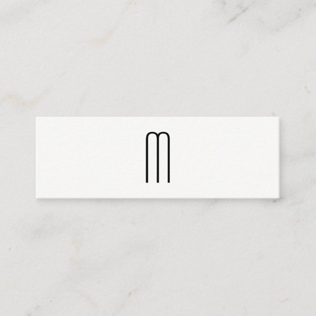 Modern minimalistisk monogram mini visitkort (Framsida)