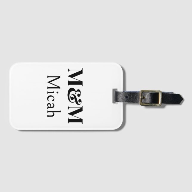 Modern Minimalistisk Monogram Modern Lyx Elegant Bagagebricka (Framsida horisontal)