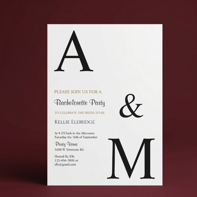 Modern minimalistisk monogram möhipparty inbjudningar (Skapare uppladdad)