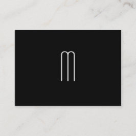 Modern minimalistisk Monogram på svart Visitkort