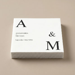 Modern minimalistisk monogram pappersservett
