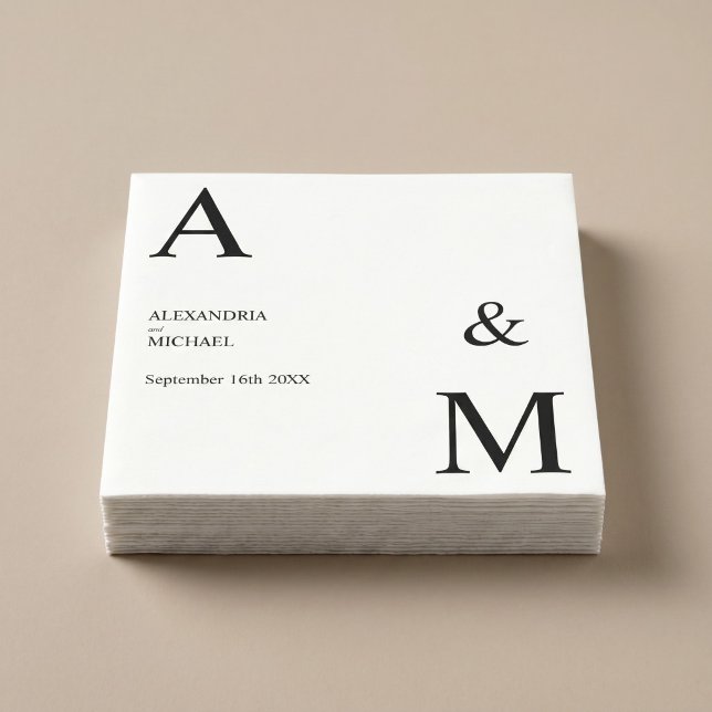 Modern minimalistisk monogram pappersservett (Skapare uppladdad)