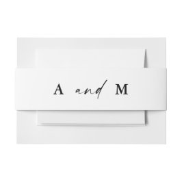 Modern Minimalistisk Monogram Par Bröllop Band För Inbjudningskort