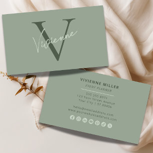 Modern Minimalistisk Monogram Professionell Markna Visitkort